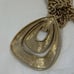 Vintage Signed MONET Teardrop Runway Pendant Necklace Greek Key Chunk Chain 28