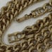 Vintage Signed MONET Teardrop Runway Pendant Necklace Greek Key Chunk Chain 28