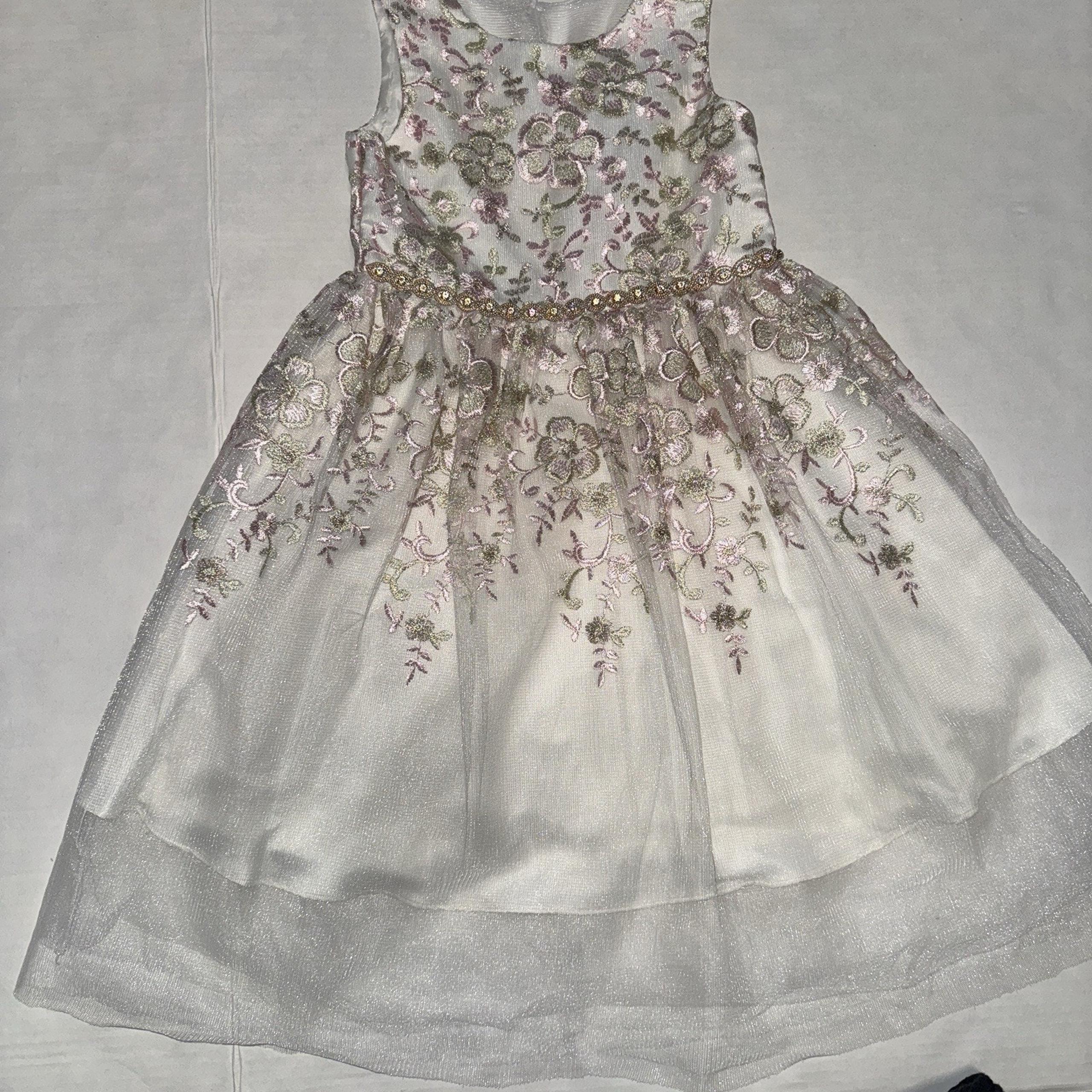 Rare Editions Girls 5 Embroidered Dress Formal Wedding Special Occasion Party