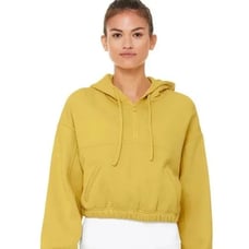 ALO Yoga Sweatshirt At Ease Hoodie Neon Shock Yellow Oversized Sleeve Pocket