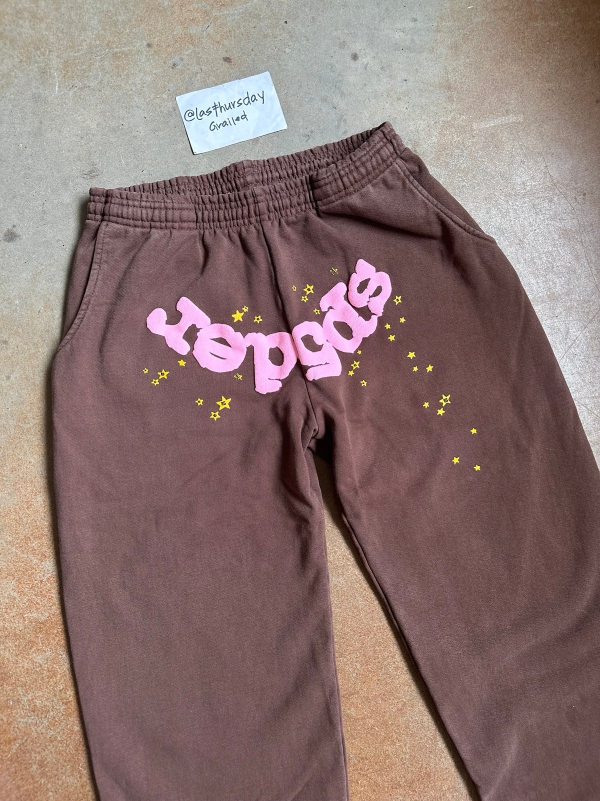 Sp5der Classic Sweatpants Brown Large