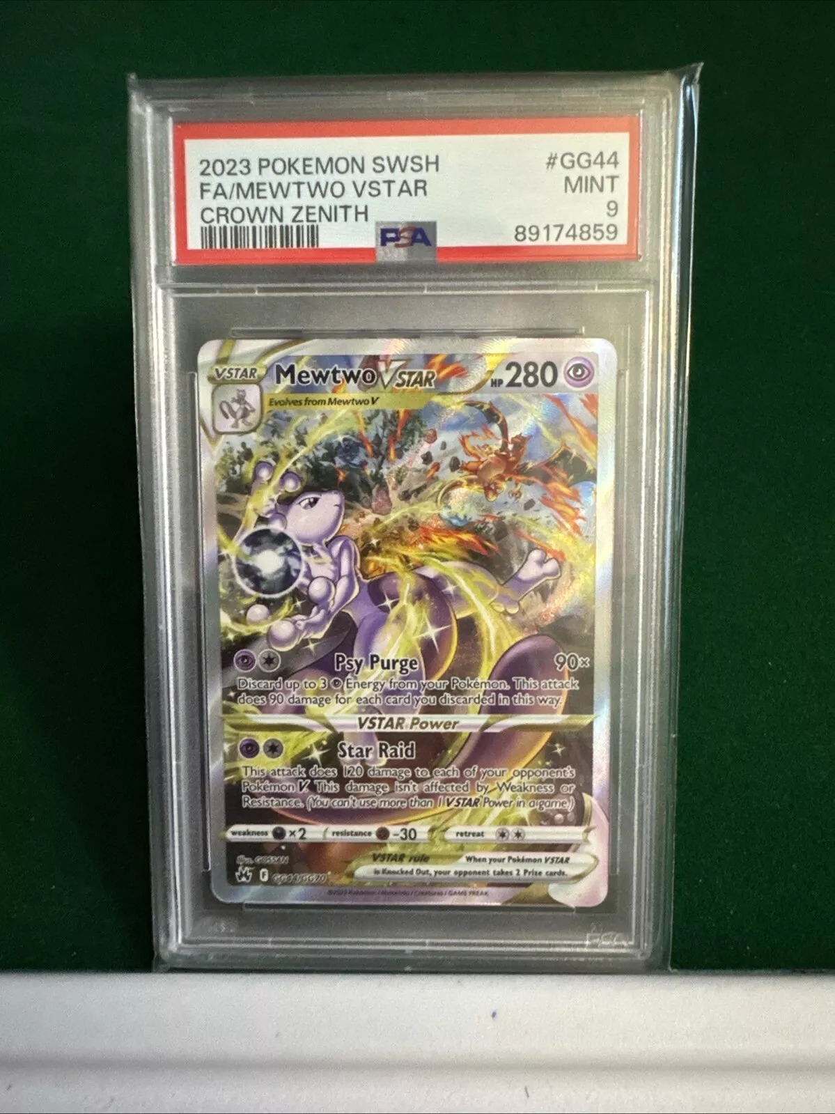 PSA 9 Mint Pokemon Crown Zenith Mewtwo VSTAR GG44/GG70 Full Art