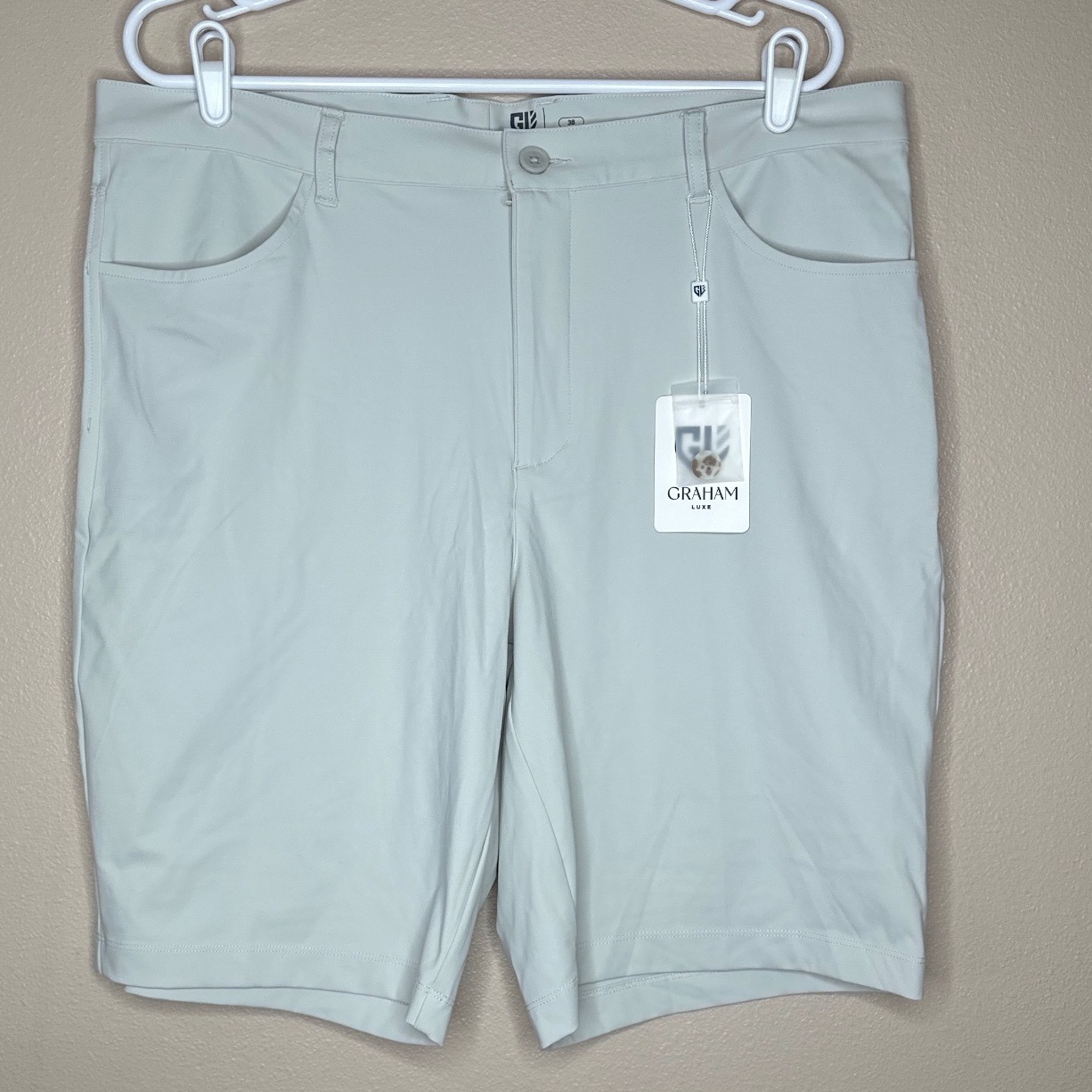 Graham Luxe Shorts Men's 38 Silver Wren Golf Performance Golfing Stretch NEW