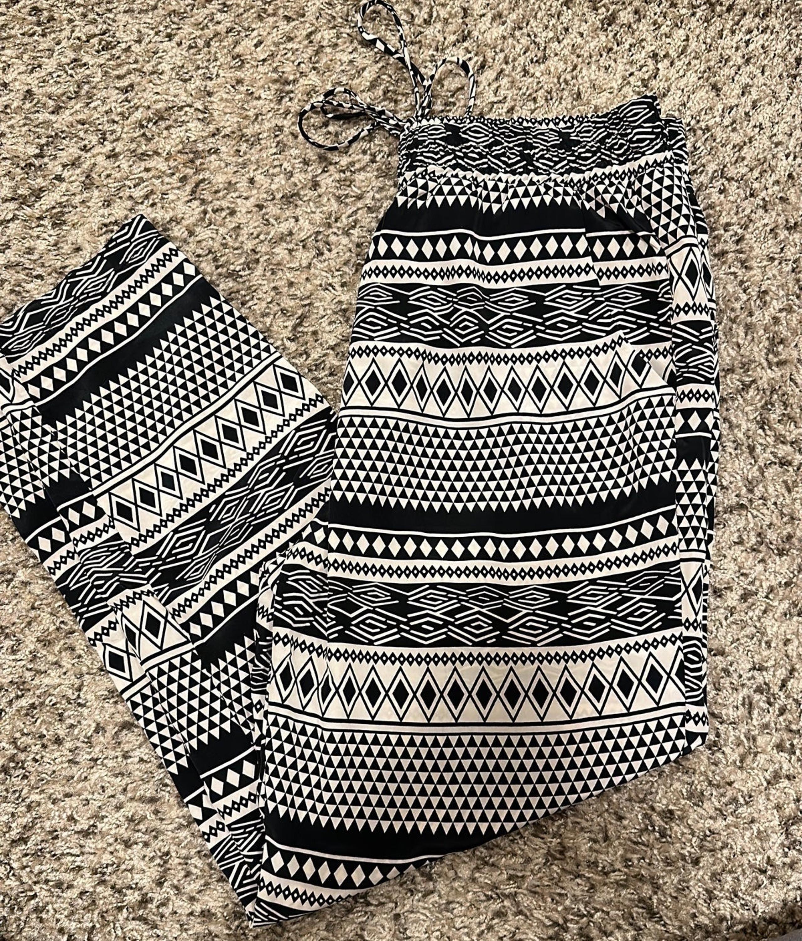 Black and Beige Pants