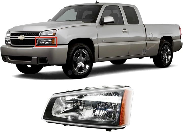 Left Driver Side Halogen Headlight Assembly Chevrolet Avalanche Silverado