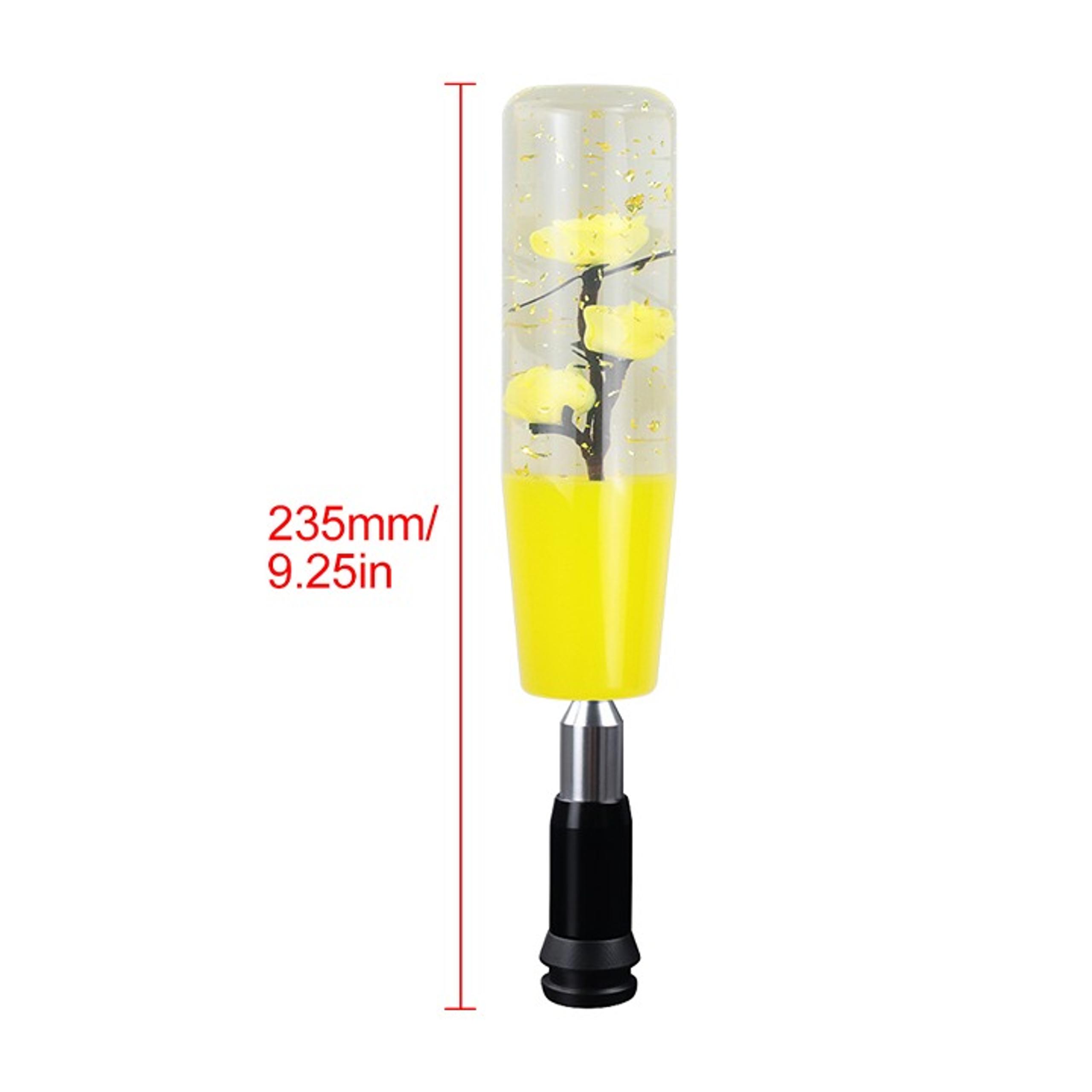 Brand New Universal Glitter Yellow Rose Flower Gear Stick Shift Knob Automatic
