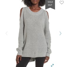 BP Cold Shoulder Tunic Sweater