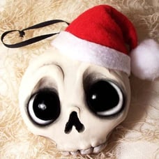 Christmas Skull Ornament, Christmas Decorations, x-mas, Creepy Cute, Holiday