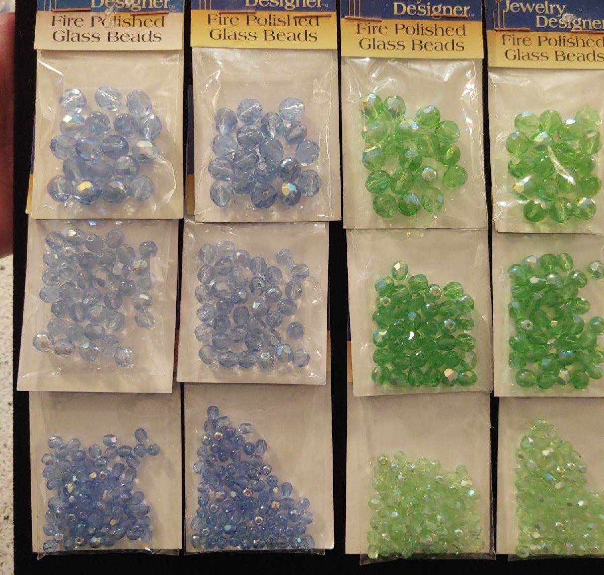 Fire Polished Iridescent Glass Beads