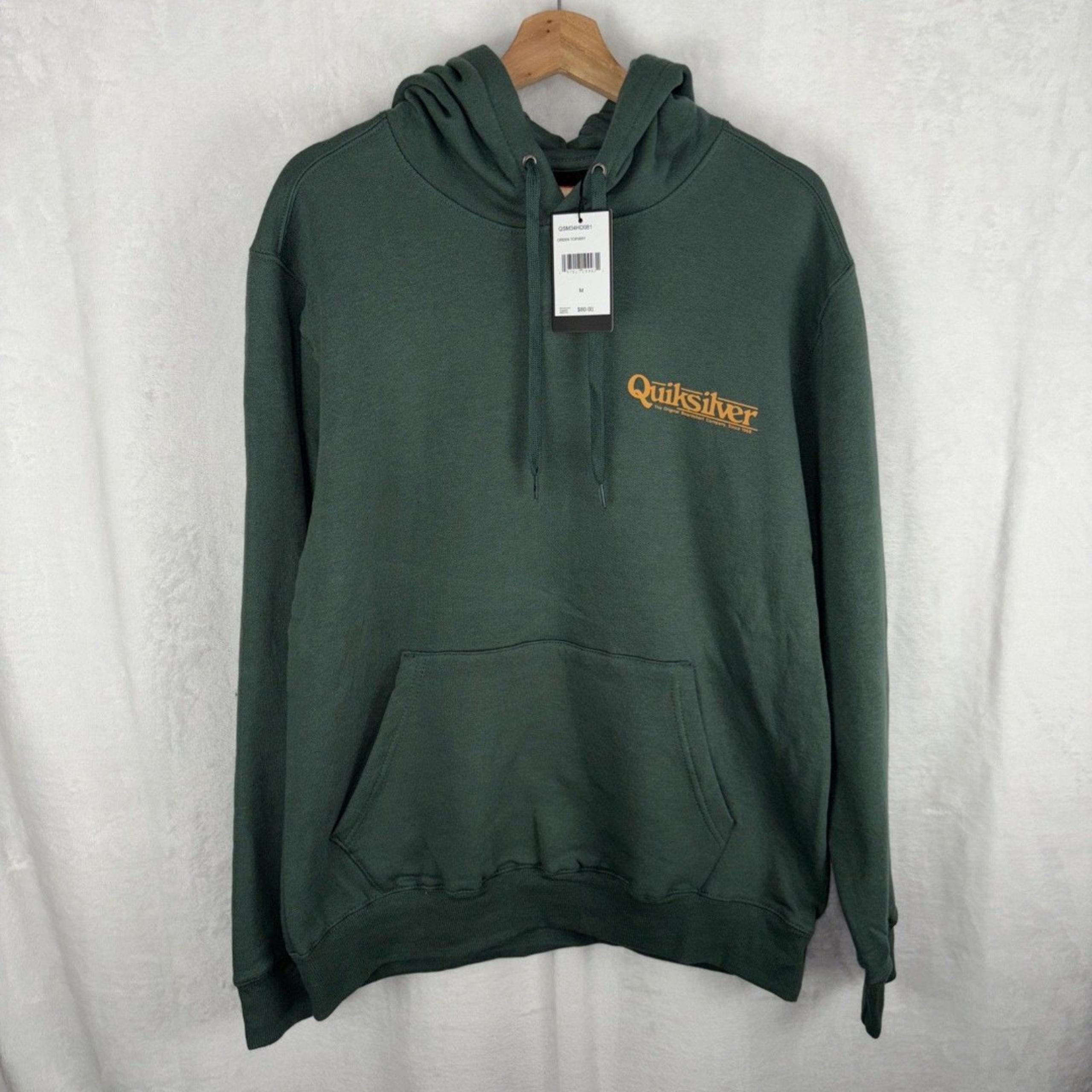 Quiksilver Men's Hoodie Fleece Long Sleeve Green Topiary NWT Size Medium