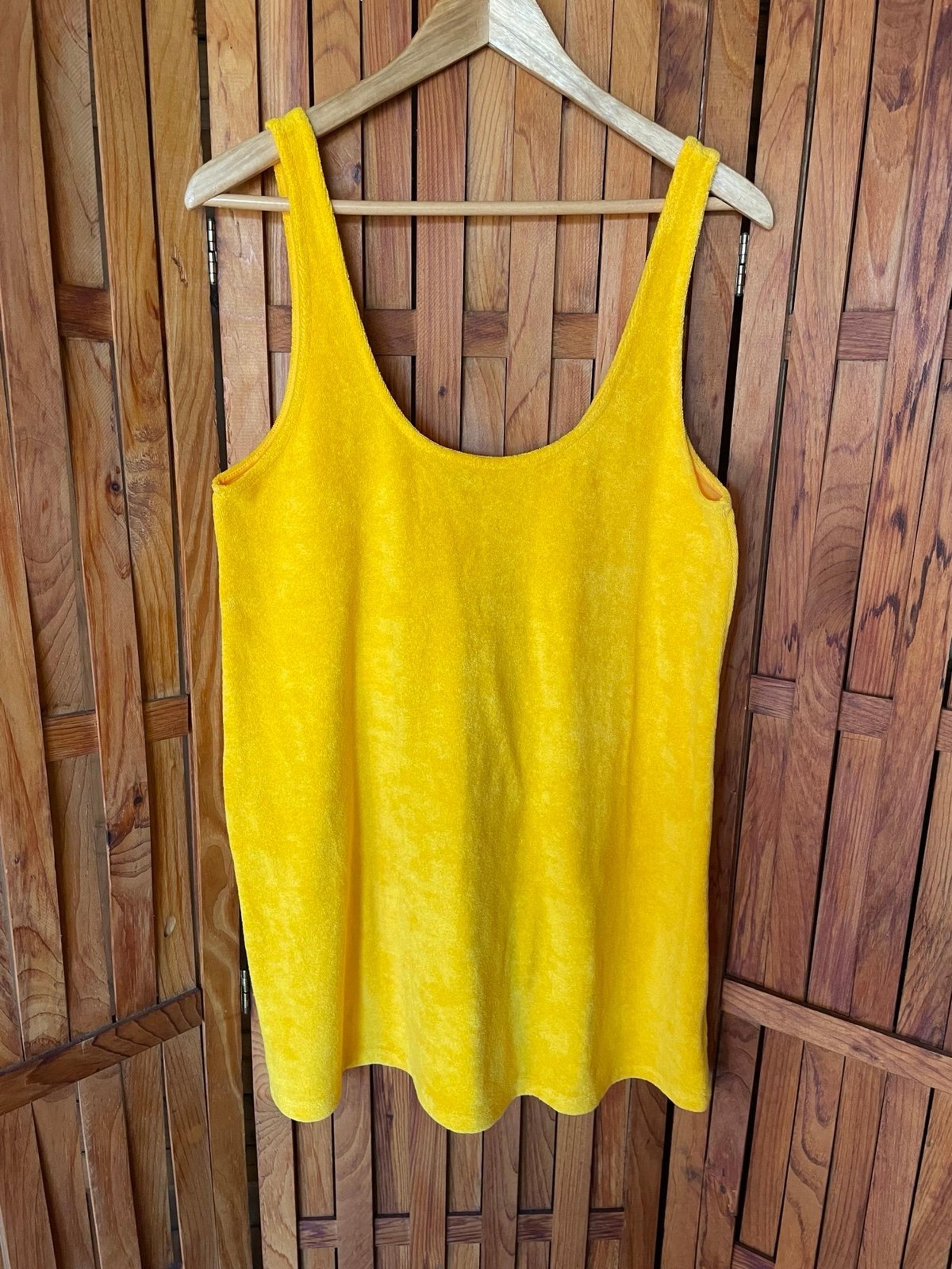 NEW Zara Terry cloth yellow cover-up/top womens L #247