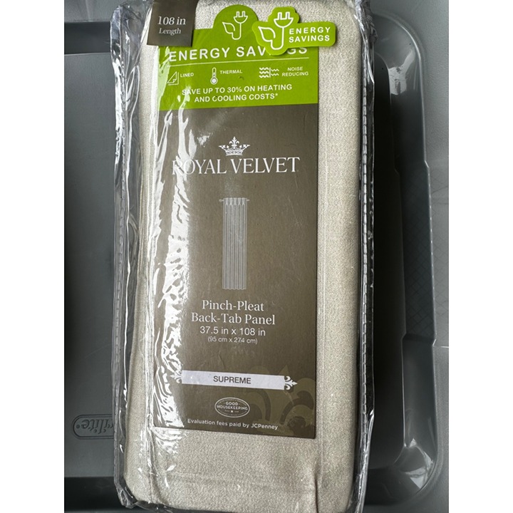Royal Velvet Pinch Pleat Bach Tab Panel Supreme 37.5 x108 NEW!!!