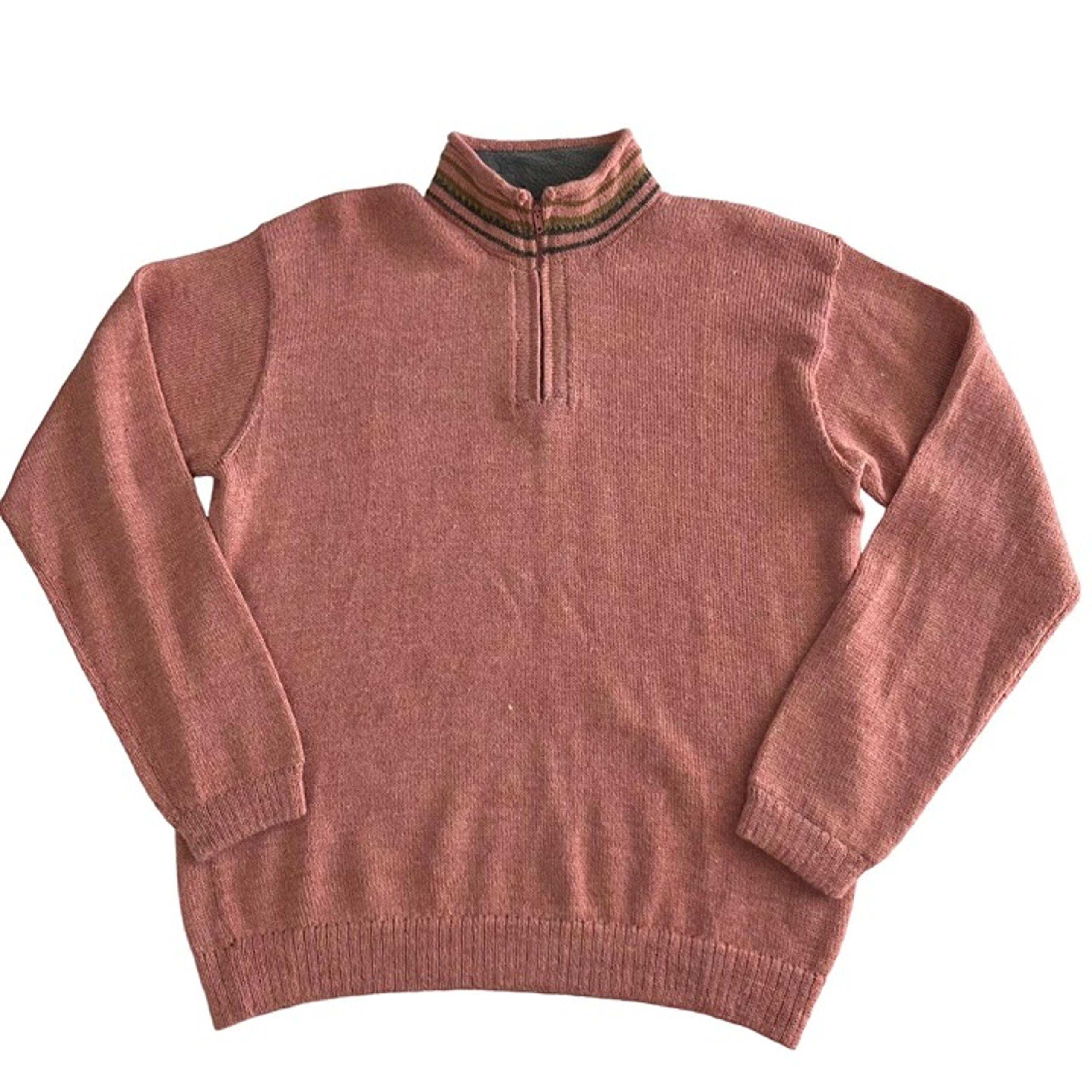 The Sweater Venture Womens 1/4 Zip Alpaca Sweater Size XL Bolivia Granola GORP