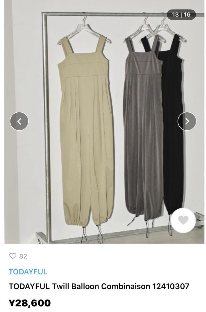 【本物保証】 TODAYFUL Olive Combinaison Balloon Twill サロペット・オーバーオール・オールインワン