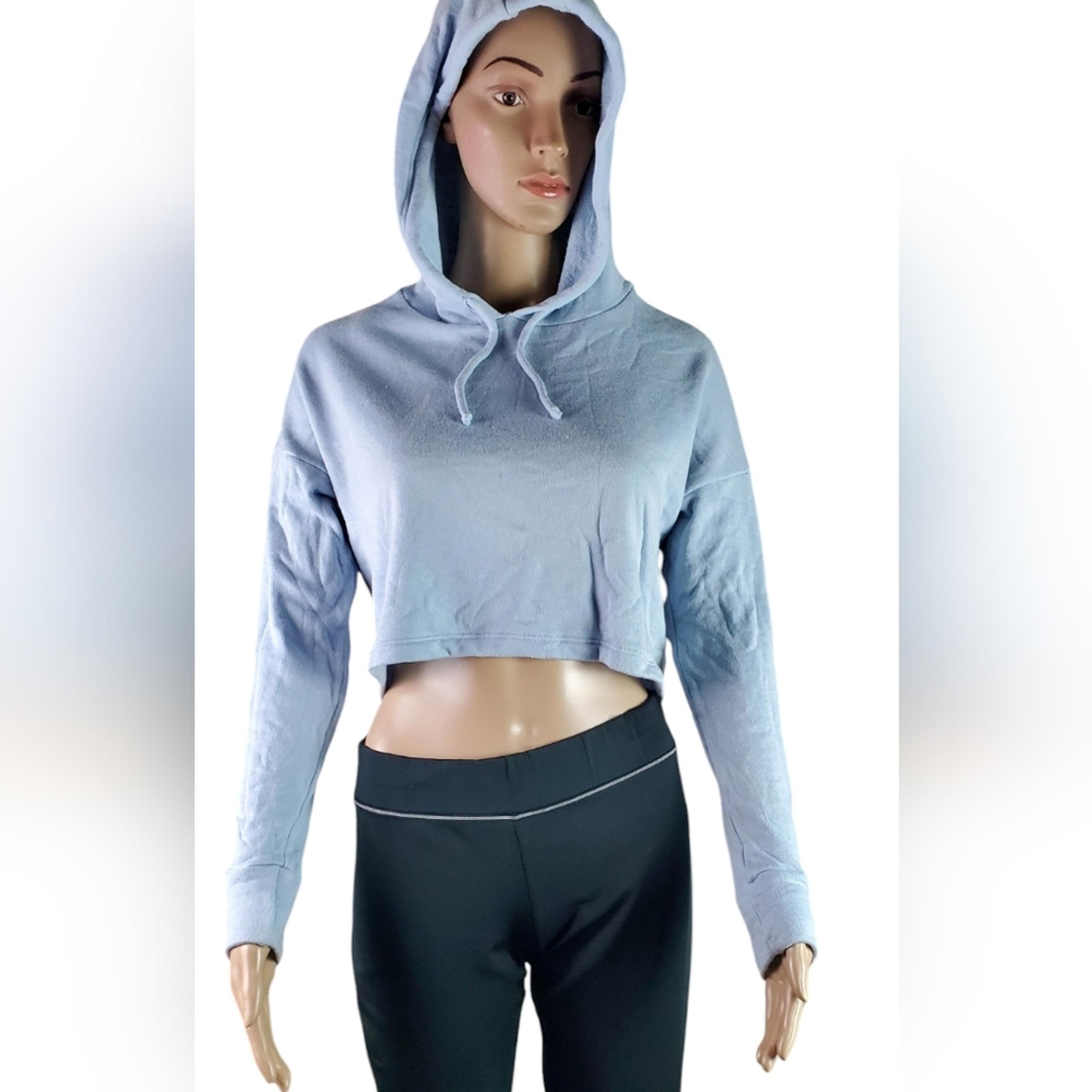 NWT Beyond Yoga Powder Blue Cropped Hoodie Sweatshirt