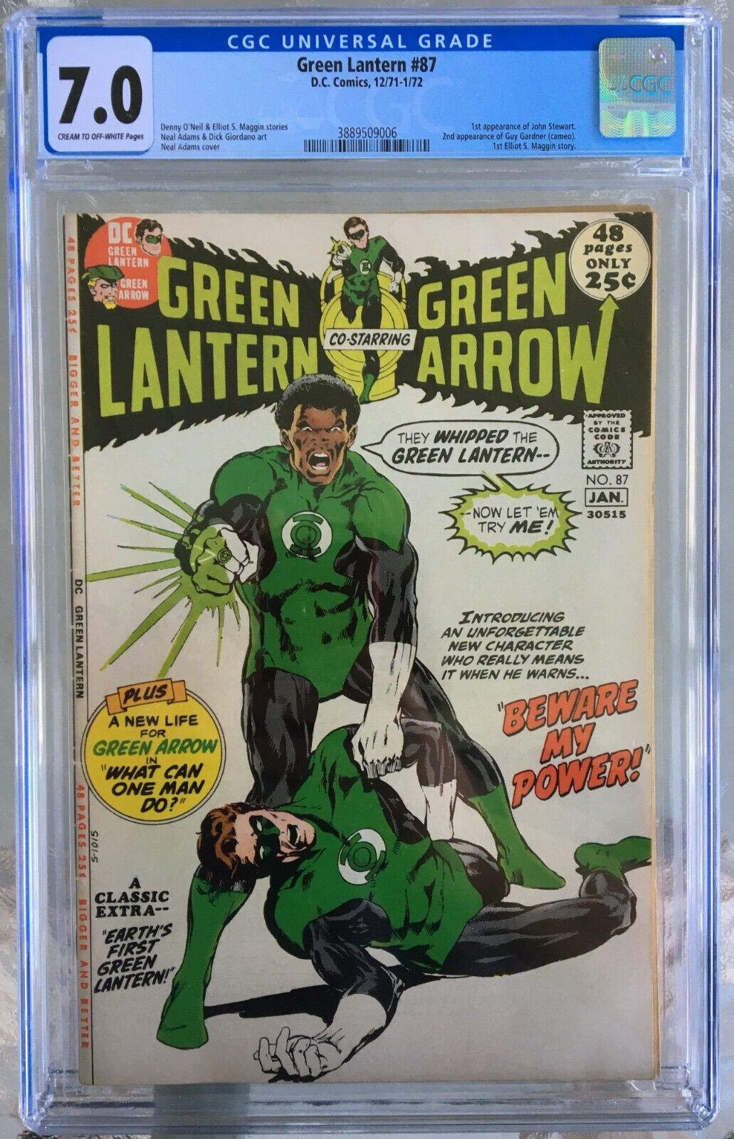 Green Lantern #87 (1971) CGC 7.0 -- 1st John Stewart; 2nd Guy Gardner appearance
