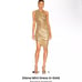 New Norma Kamali Diana Mini Dress Gold Metallic One Shoulder XS