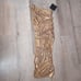 New Norma Kamali Diana Mini Dress Gold Metallic One Shoulder XS