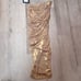 New Norma Kamali Diana Mini Dress Gold Metallic One Shoulder XS