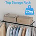 Multi-functional Portable Garment Rack with 360° Wheels and Triple Storage Shelf