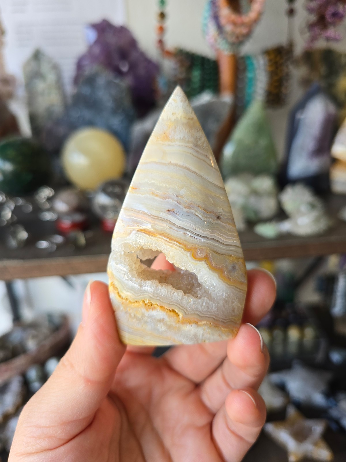 Crazy Lace Agate Druzy Flipper Crystal