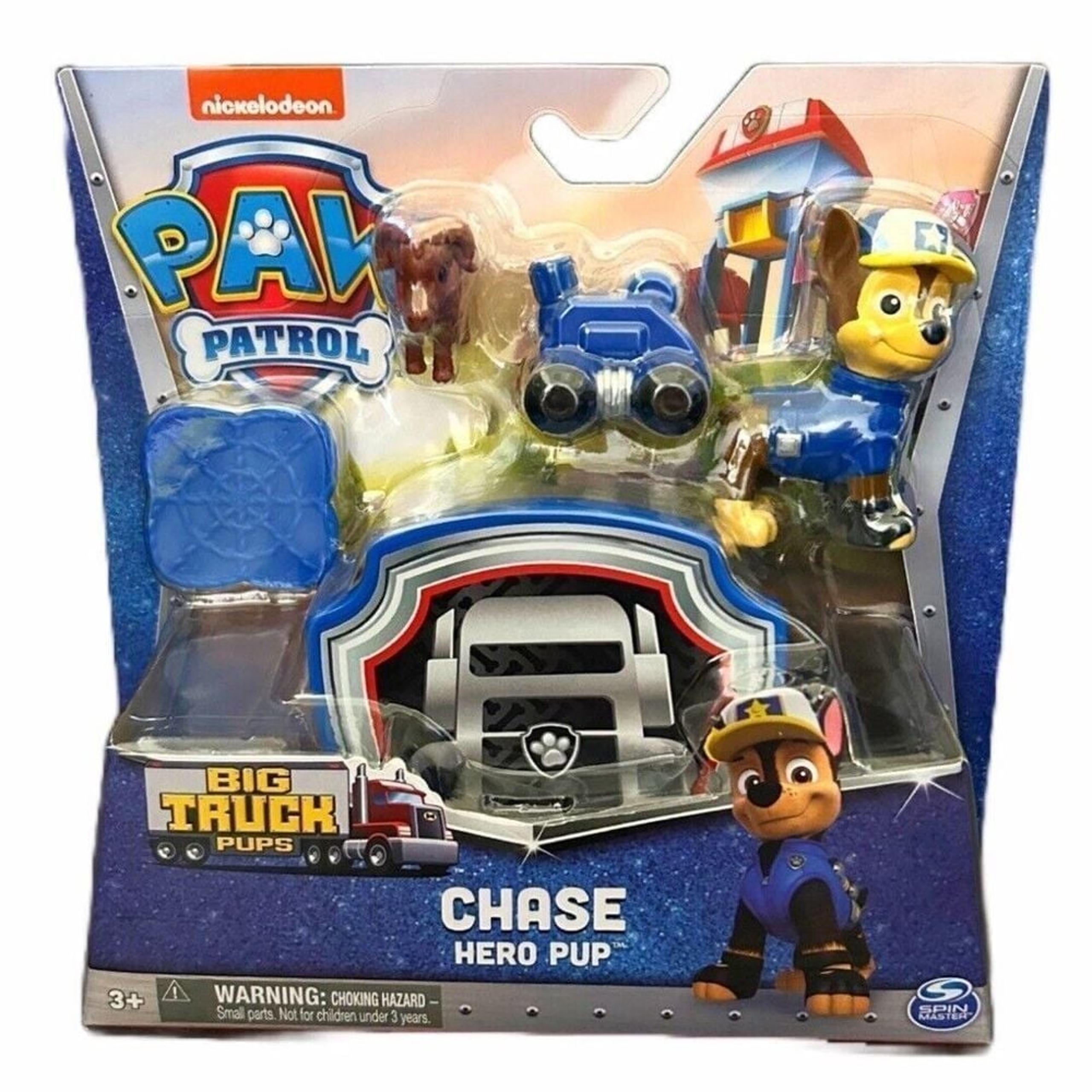 Paw Patrol Big Truck Pups Chase Action Figure W/ Clip-on Rescue Drone & Friend.