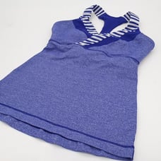 Lululemon Tank Top Womens 4 Deep Breath V-Neck Racerback Athletic Pigment Blue 4