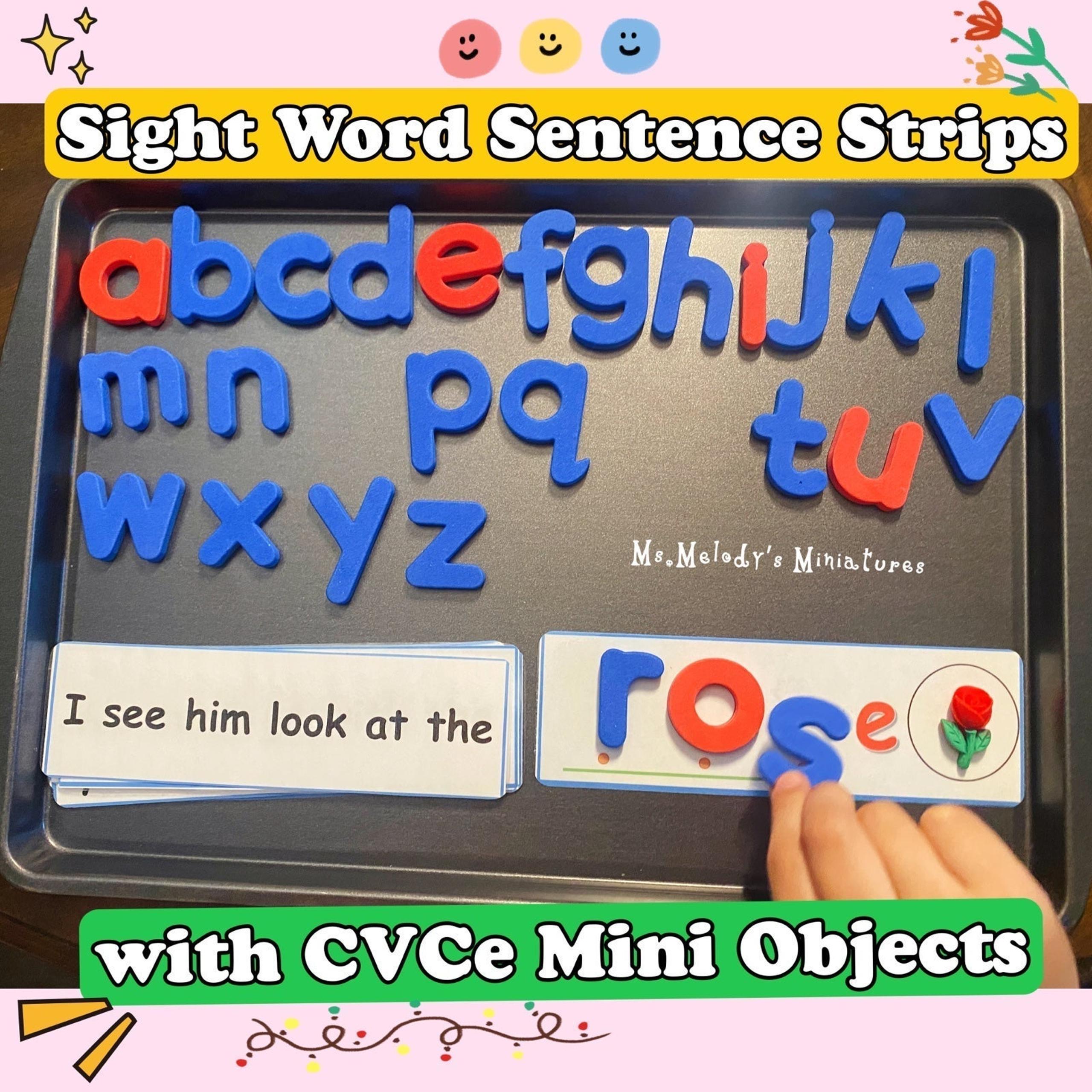 Sight Words Sentence Mastery, Read, Build, Find, CVCe Long Vowel Game Homeschool