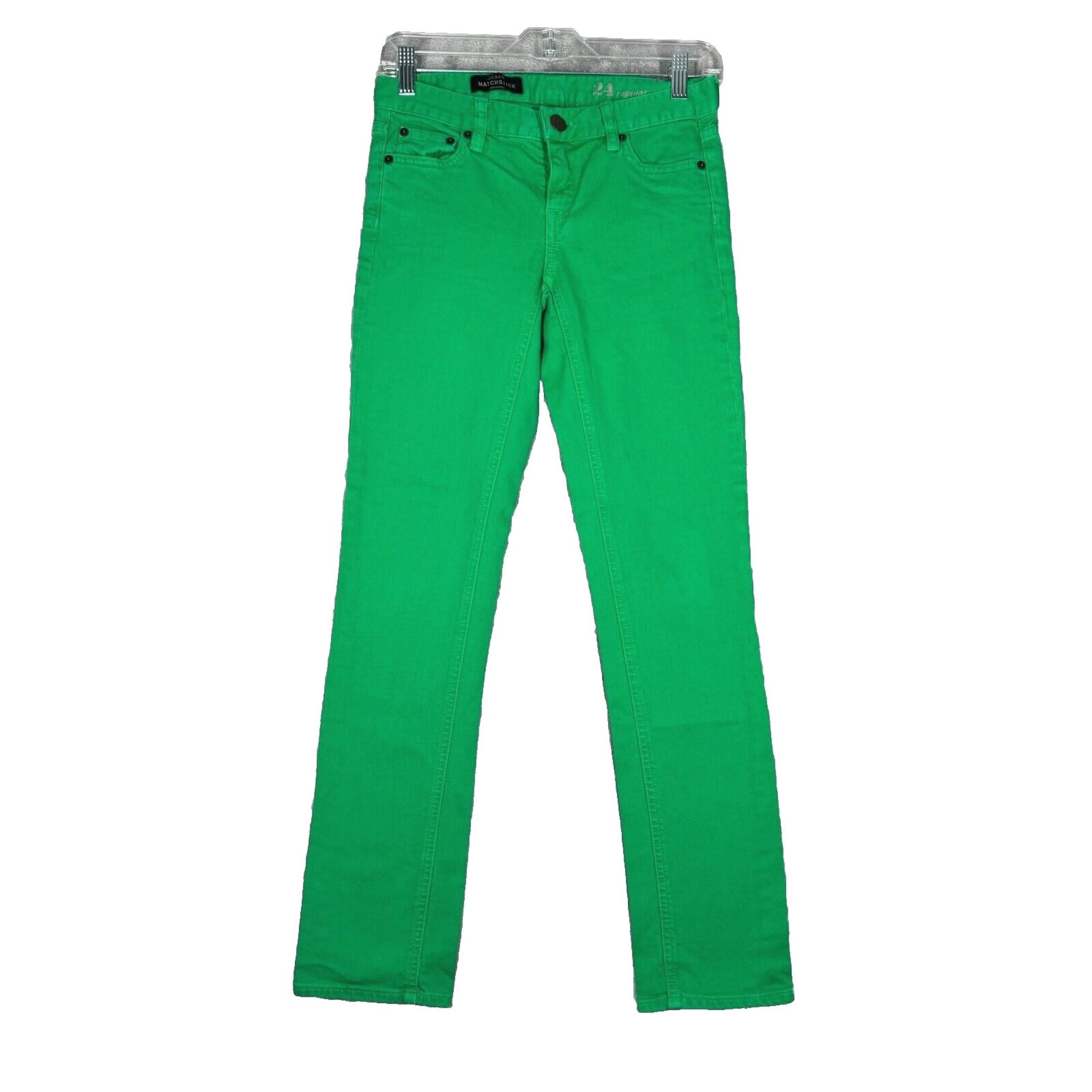 J. Crew Jeans Womens 0 24" Green Toothpick Skinny Casual Bold Colorful Y2K