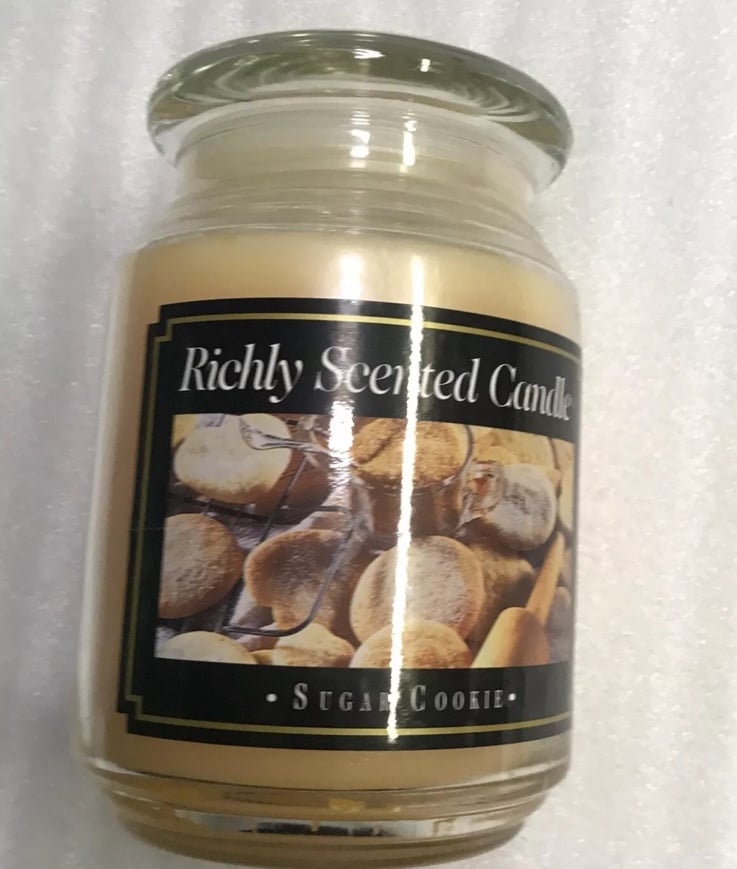 Holiday Empire SUGAR COOKIE Richly Scented Candle Jar 23 oz Brand New Vintage