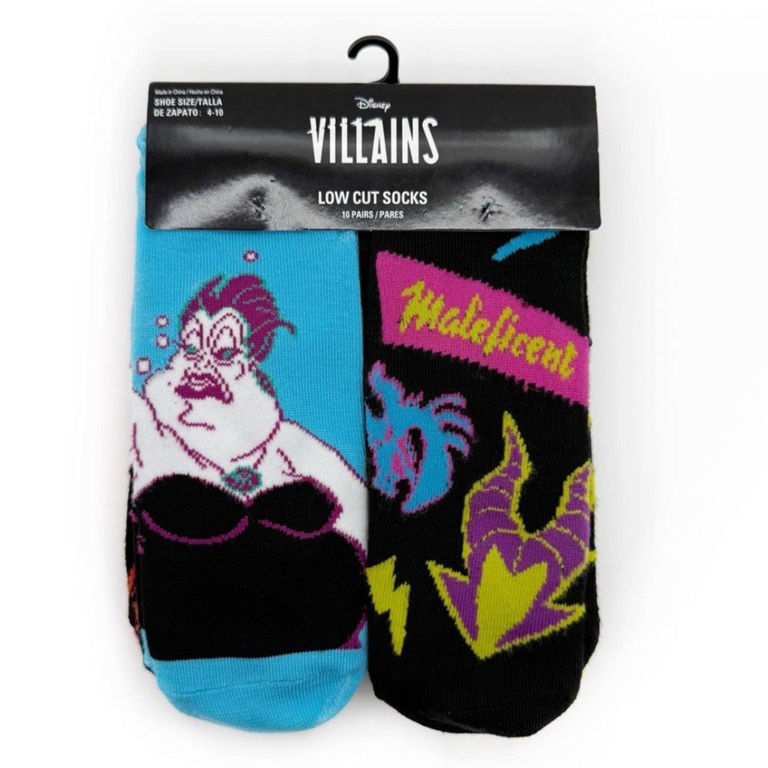 Disney Villains Womens Low Cut Socks Ursula Scar Cruella de Vil Malificent Hades