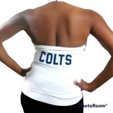 NFL All Sport Couture Indianapolis Colts V-Neck Halter Top -A