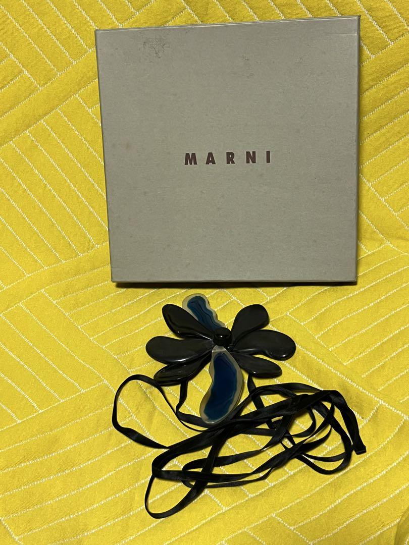MARNI Flower Brooch Black & Blue