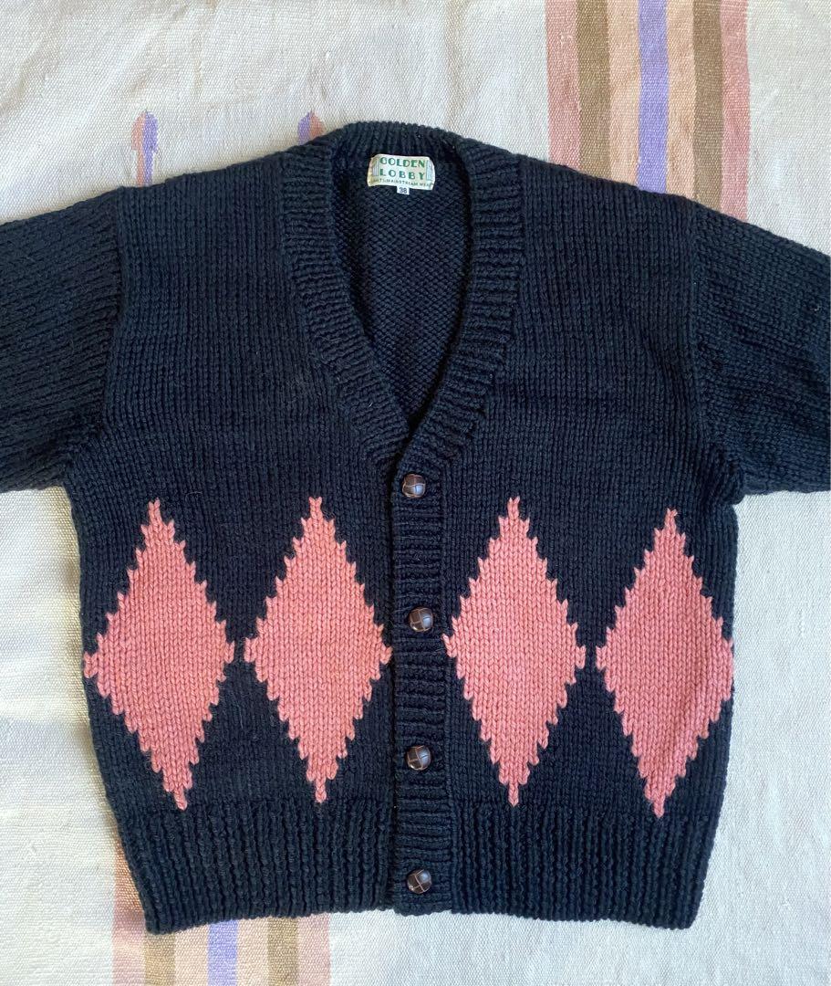 Golden Lobby Diamond Pattern Cardigan - Brand New Unused Item