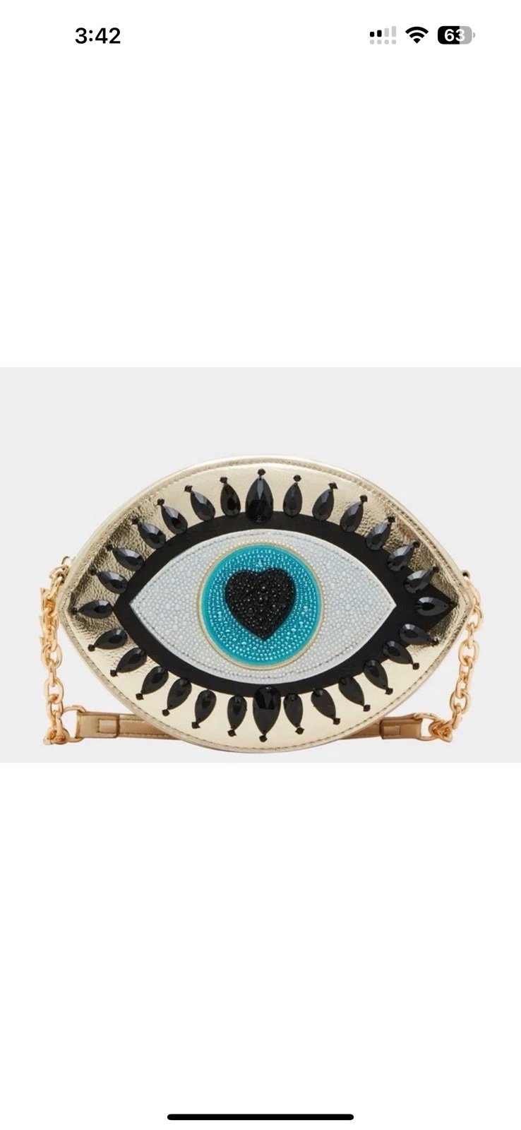 BETSEY JOHNSON KITSCH THE EYES HAVE IT CROSSBODY GOLD / Multi Color New