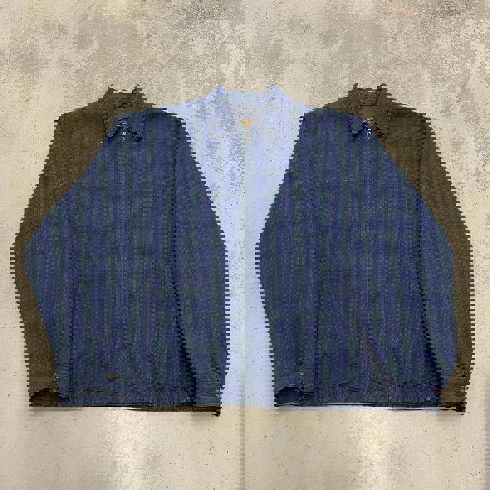 vintage eddie bauer made in usa plaid zip up bomber jacket