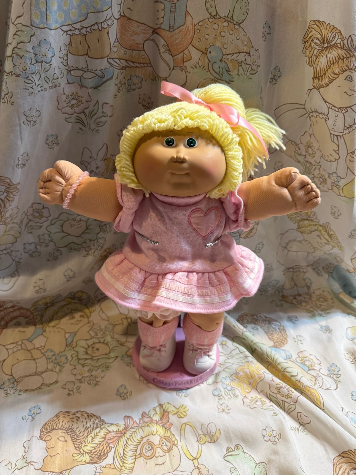 Cabbage Patch Kids HM14 Single Side Pony Girl Lemon Hair Green Eyes