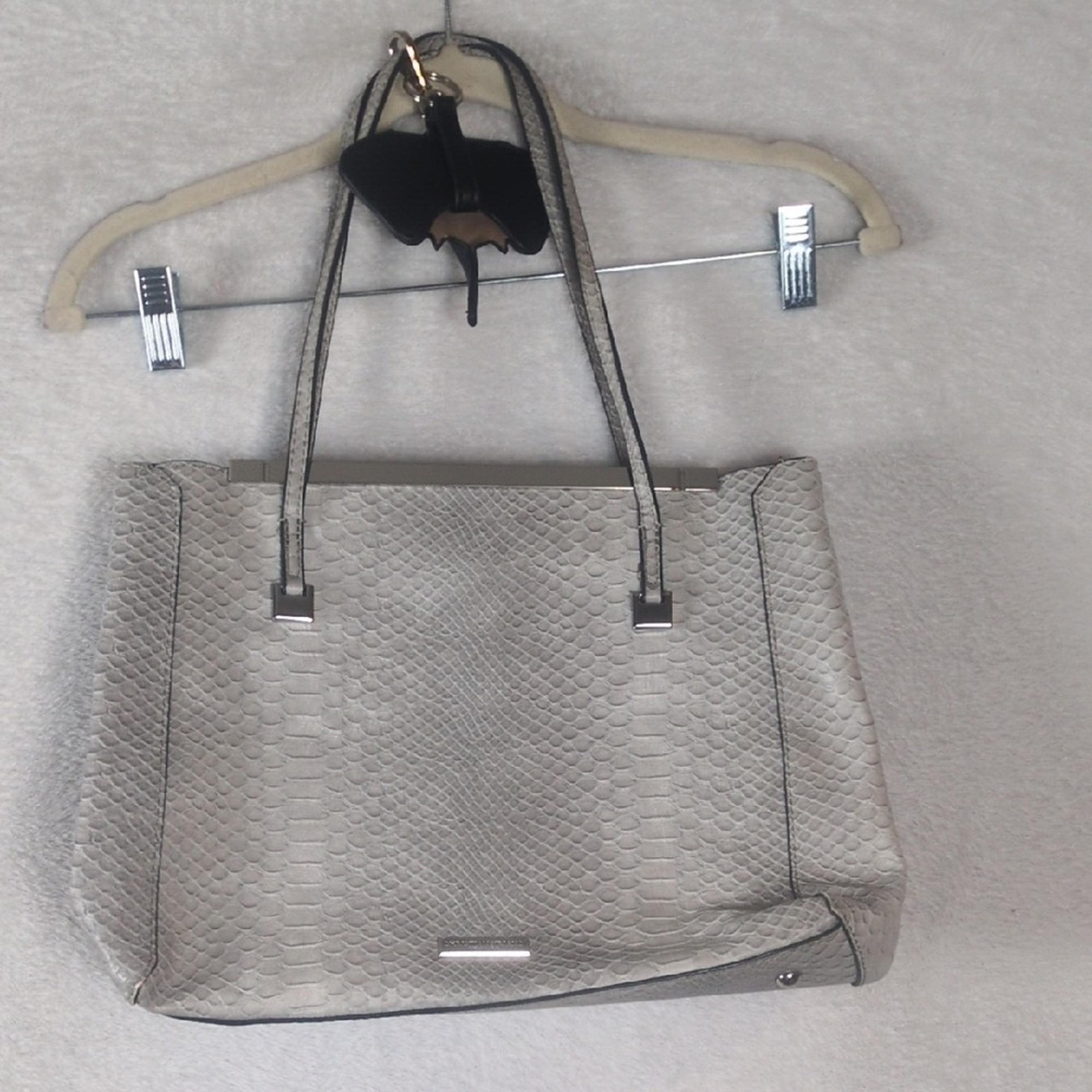 Christian Siriano Gray Faux Leather Designer Shoulder Bag