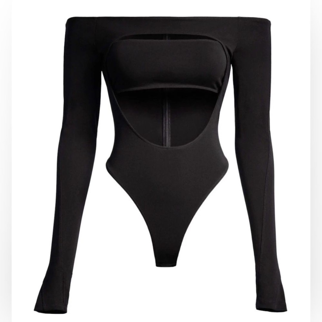 Mugler x H&M Black Cutout Bodysuit Size S