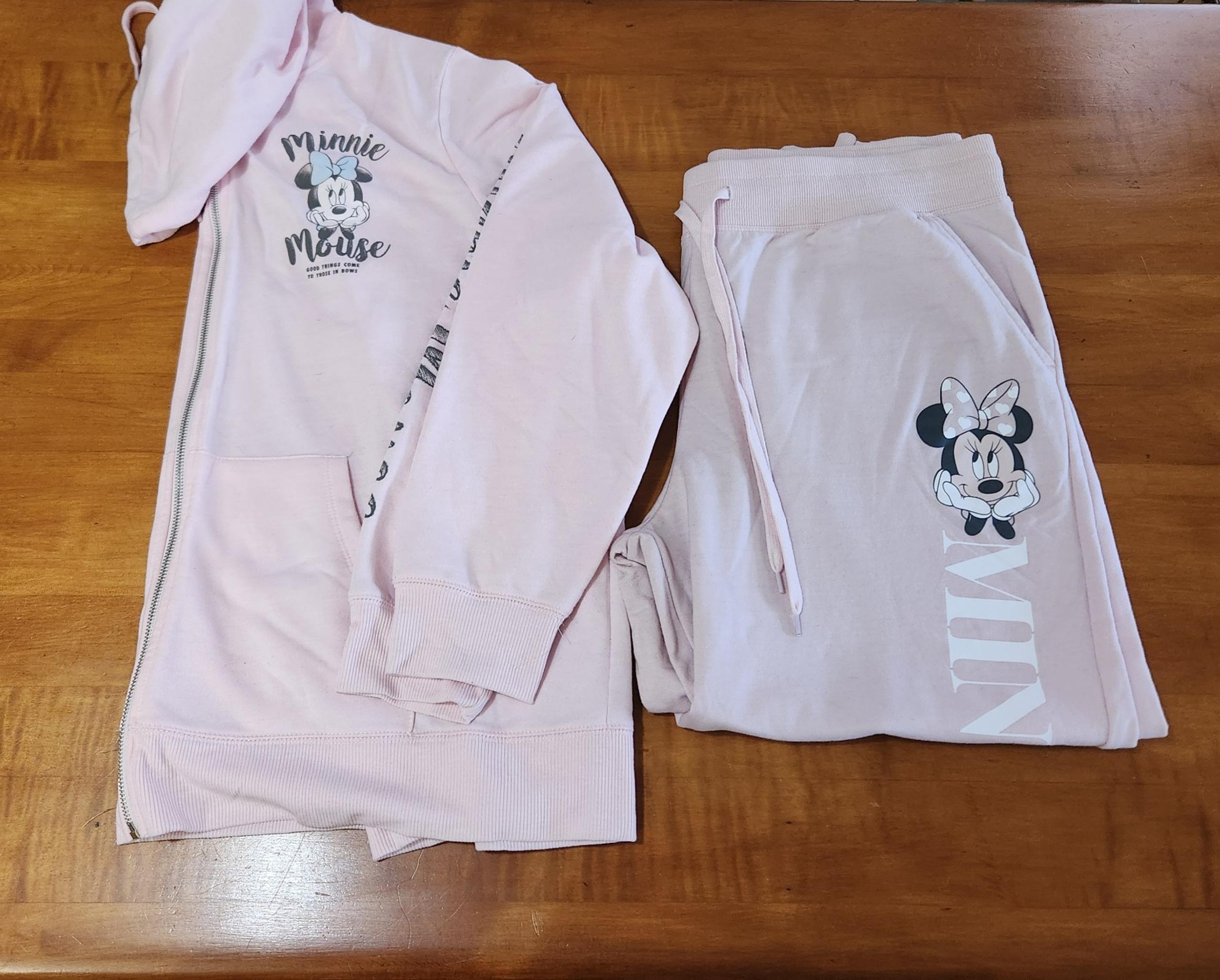 Disney Womens Minnie Mouse Full Zip Hooded Sweatshirt and Jogger Sweatpants Set