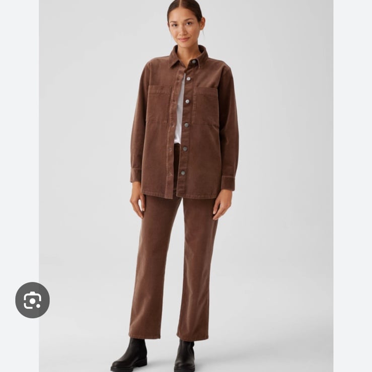 NWT Eileen Fisher Organic Cotton Stretch Corduroy Shirt Jacket