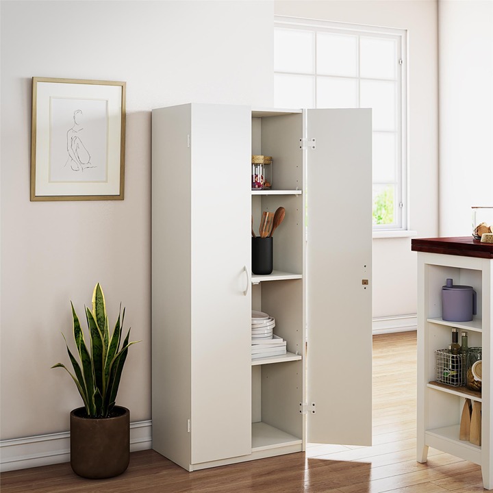 Mainstays 60 2 Door Storage Cabinet, White