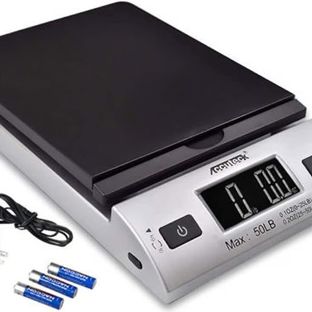 Digital Shipping Postal Scale with Ac Adapter, Silver