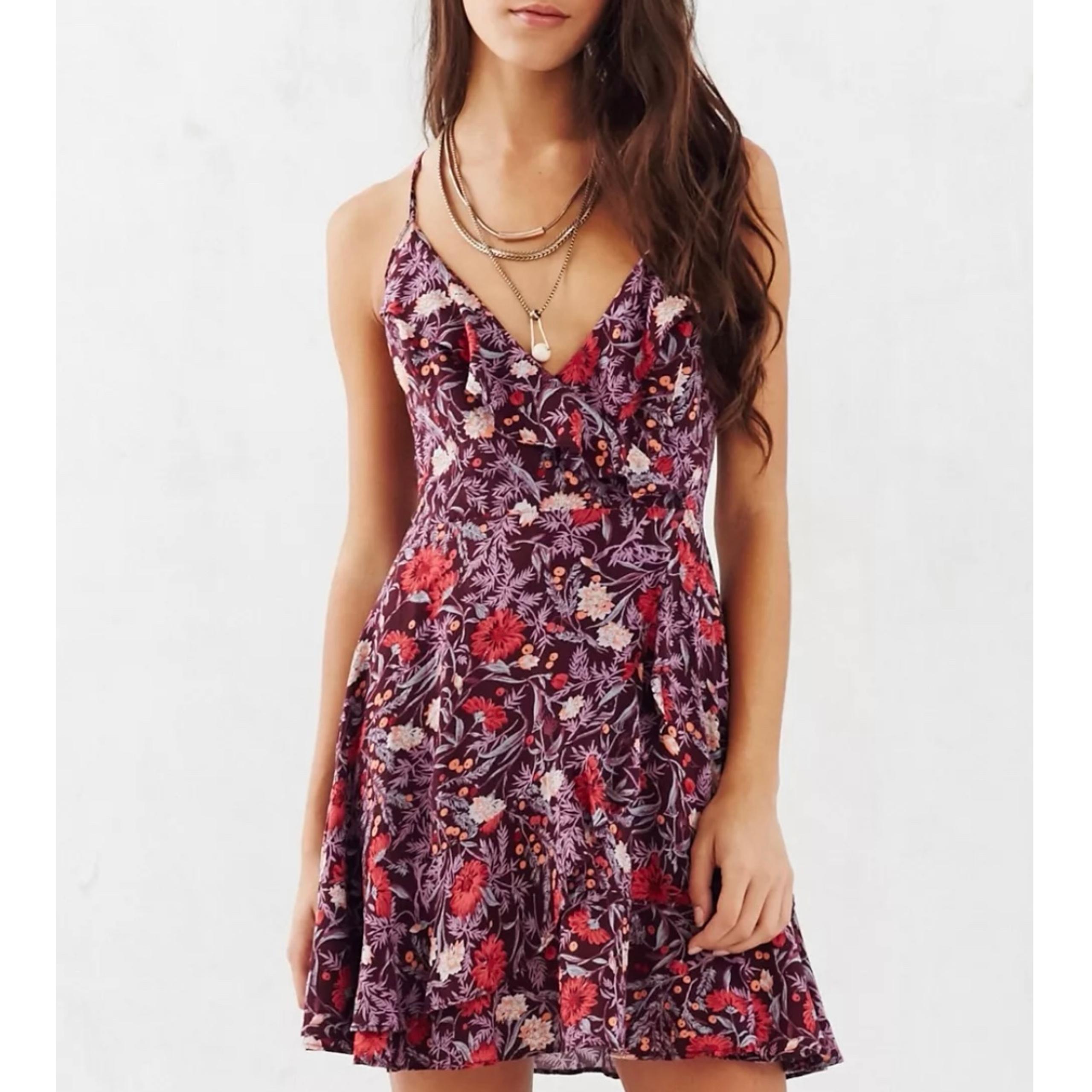 Anthropologie Kimchi Blue Sabina Ruffle Wrap Mini Dress