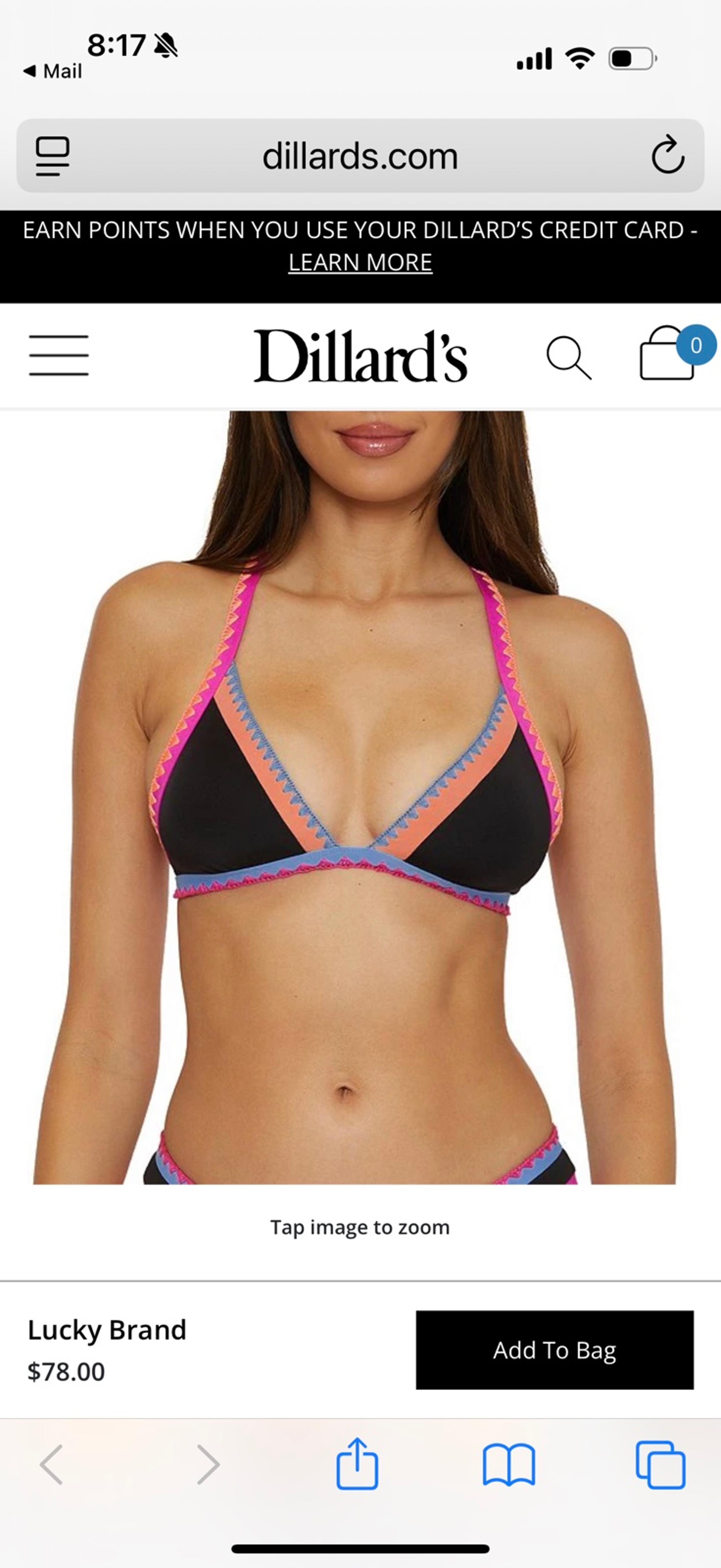 Lucky Brand Triangle Bikini Top