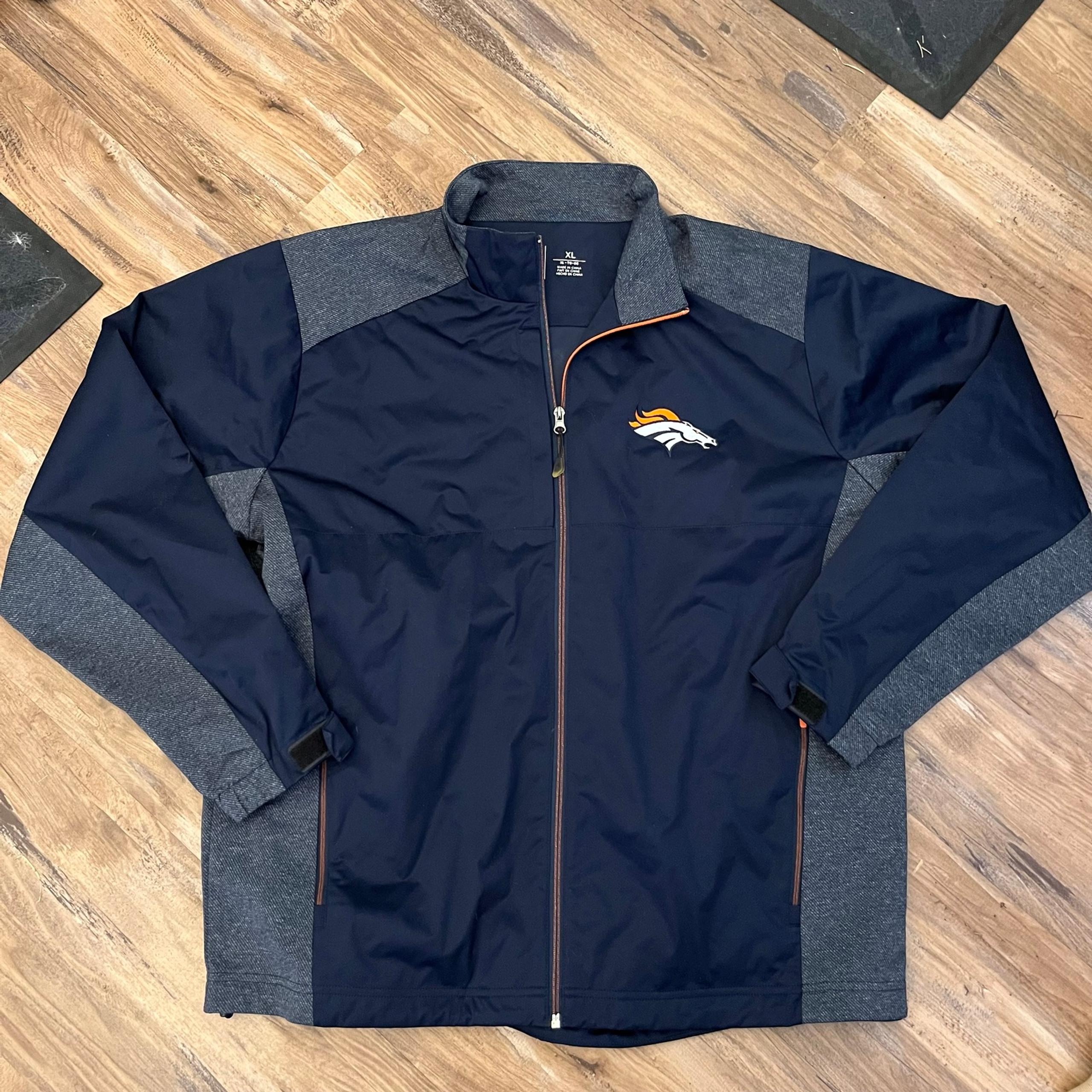 Mens Antigua sportswear Denver broncos two tone full zip jacket sz XL blue