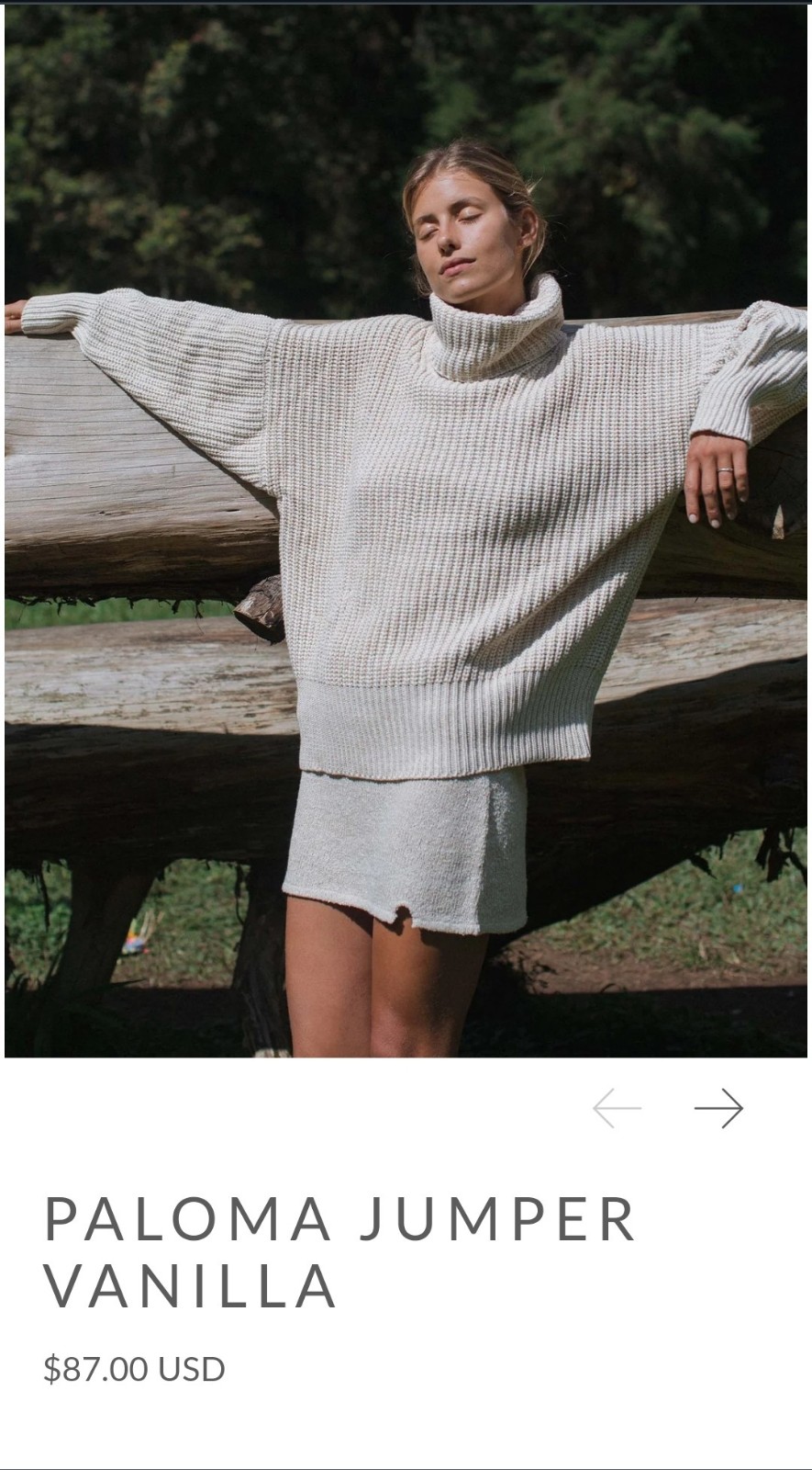 NWT Indigo luna Paloma jumper in Vanilla