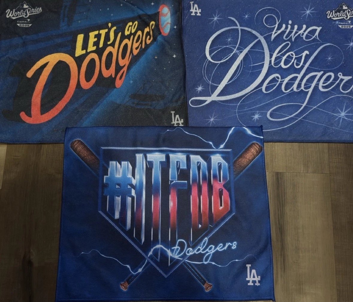 2025 LA Dodgers Complete World Series Game 3-4-5 Rally Towel Set