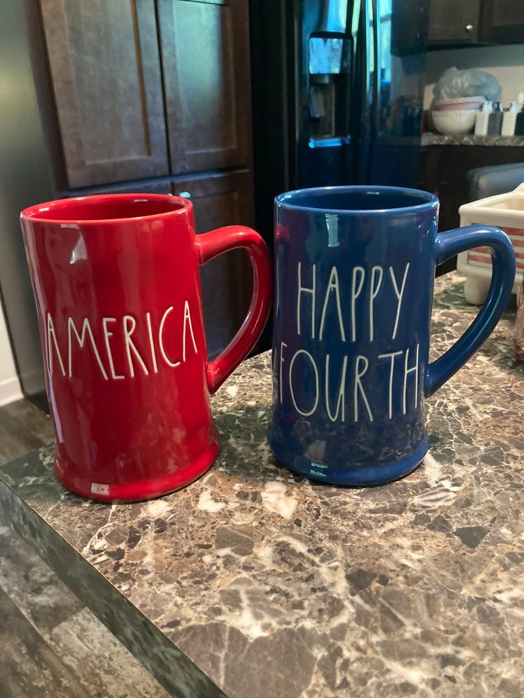 Rae Dunn HAPPY FOURTH and AMERICA Beer Steins