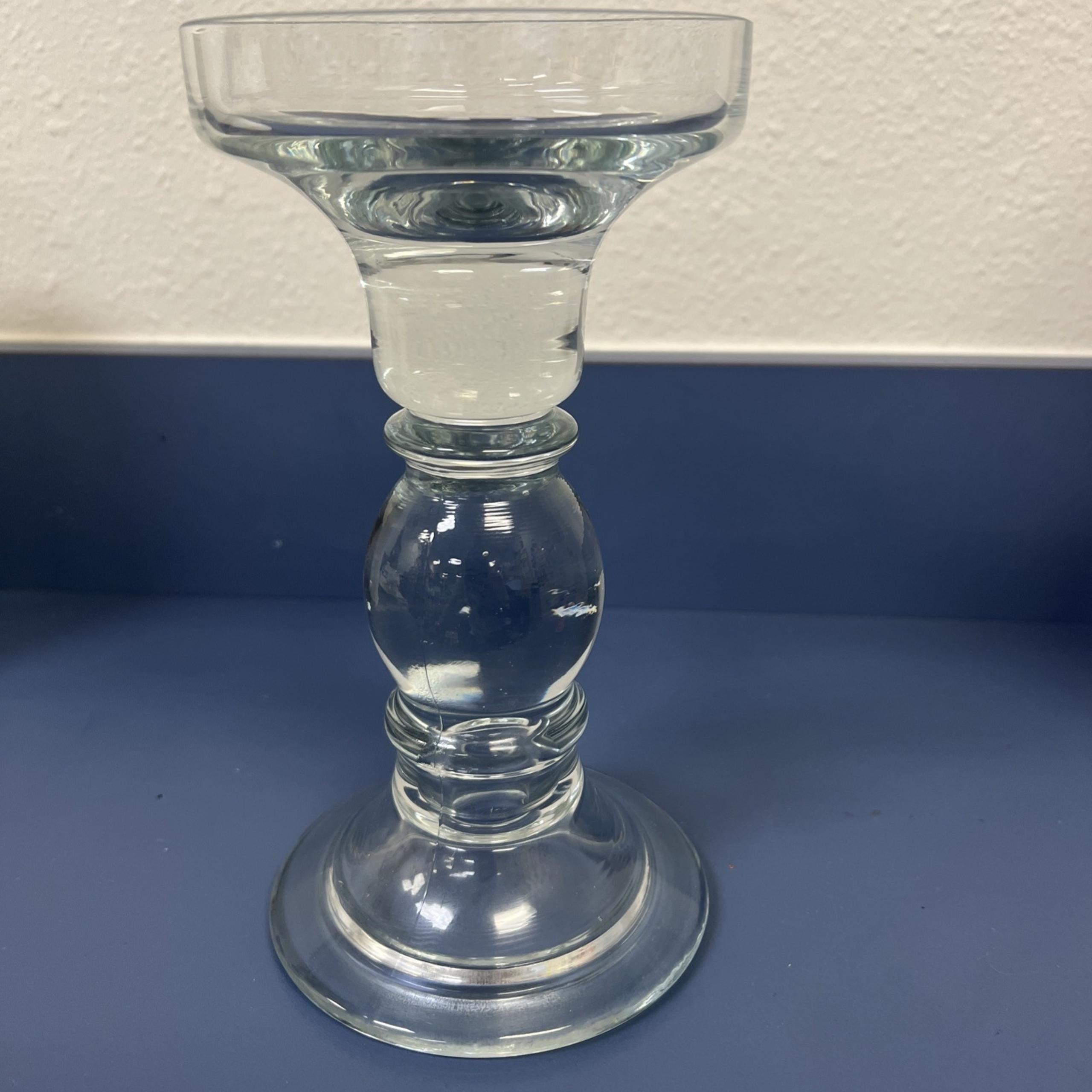 Southern Living at Home Chelsea Candlestick Clear Glass 8" Pillar Taper Ball